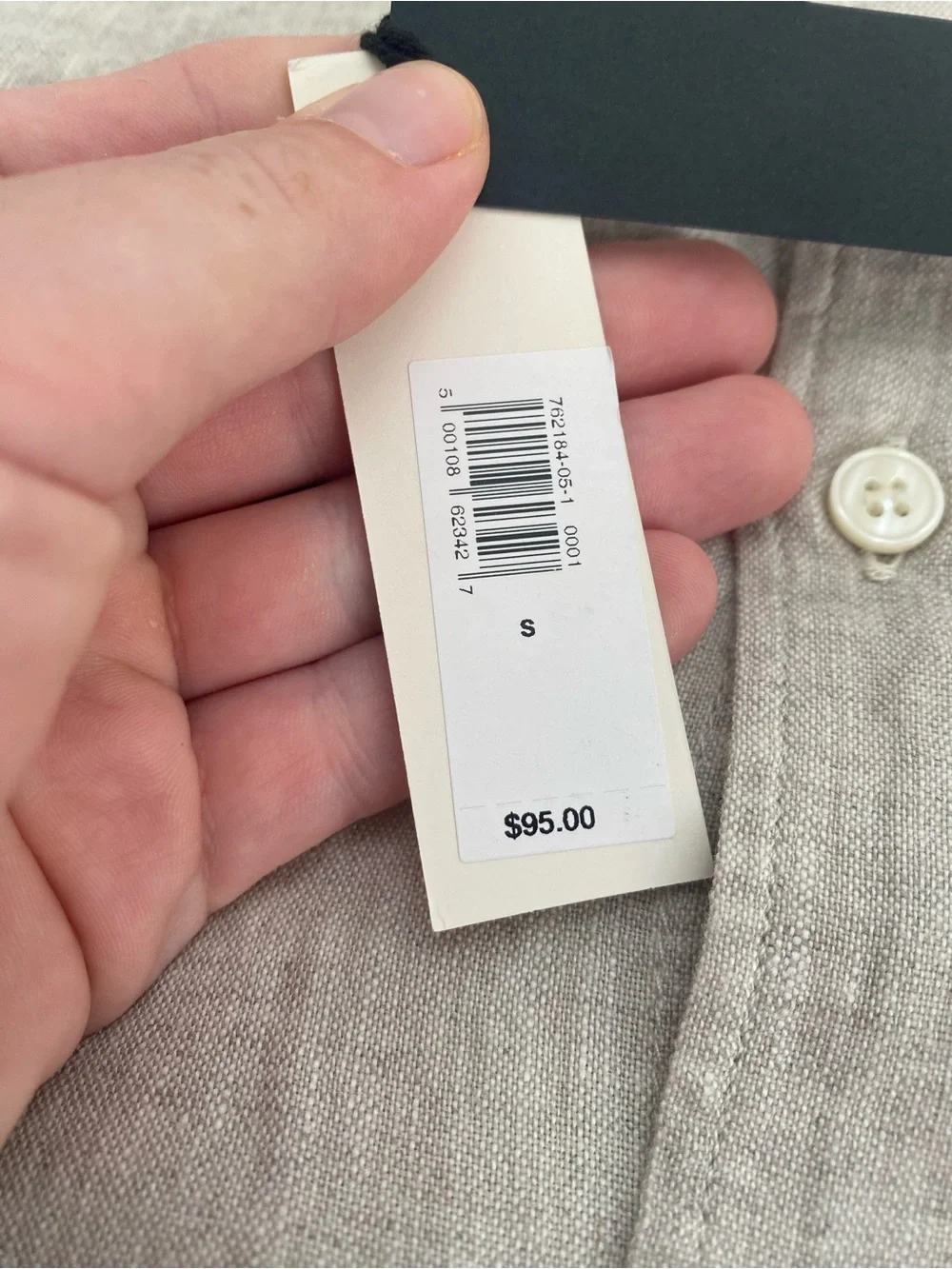 NWT Banana Republic 100% linen button-down shirt beige Sz S